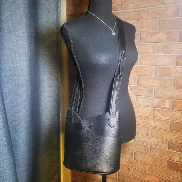 NWOT!!  K. Carroll Berni Satchel & Crossbody Black Faux Leather - Picture 3 of 16